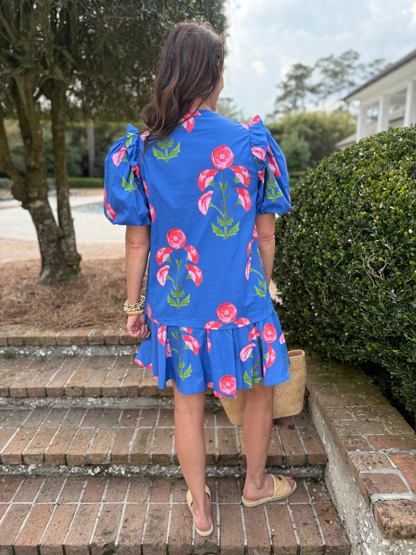 Beauty In Blue Floral Mini Dress