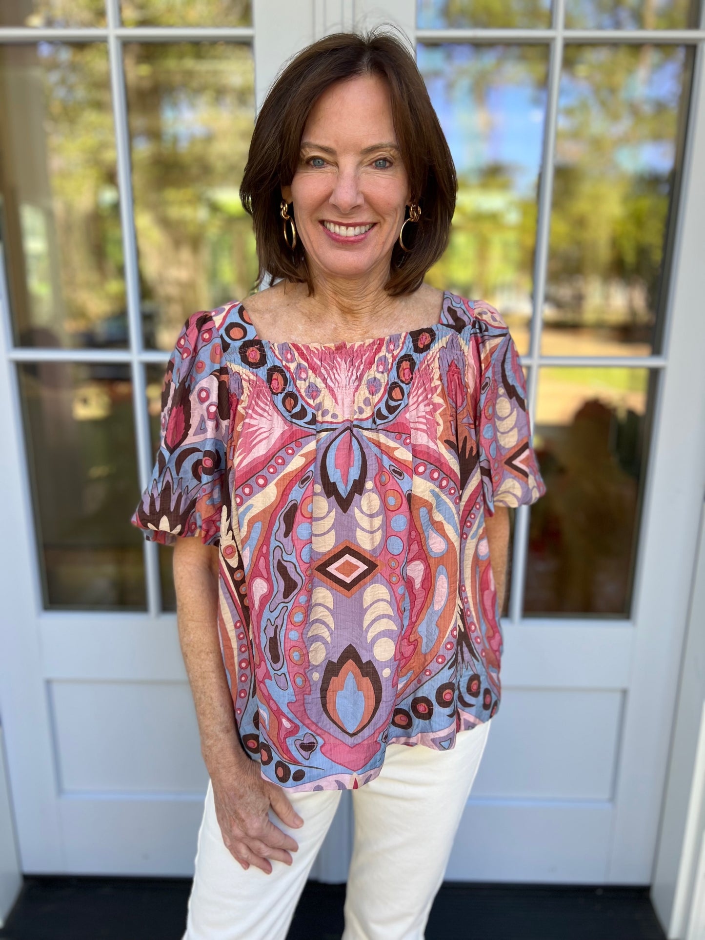 Foxy Lady Pink Print Top