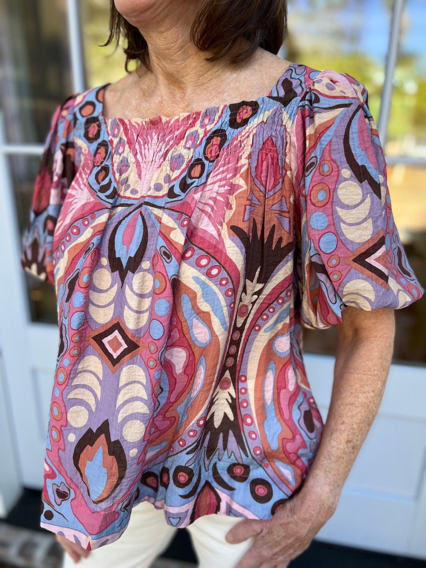 Foxy Lady Pink Print Top