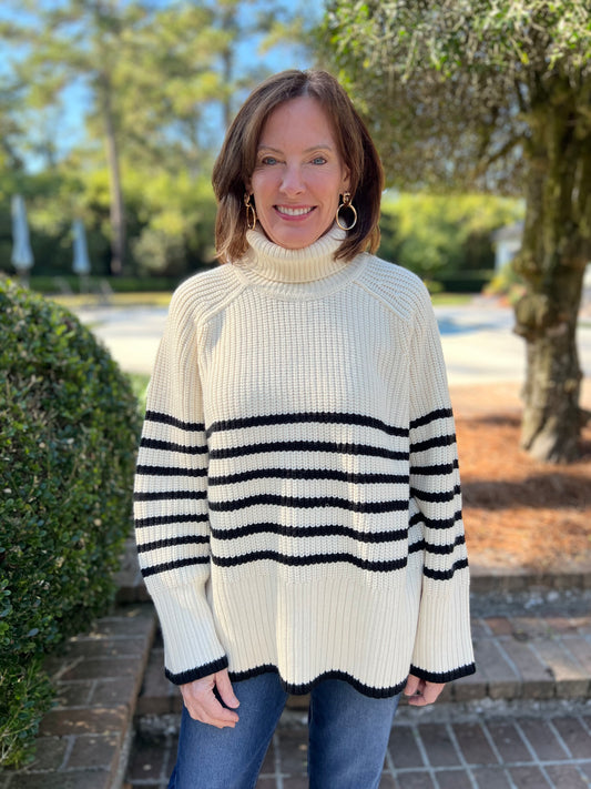 Wifey Material Striped Turtleneck Sweater