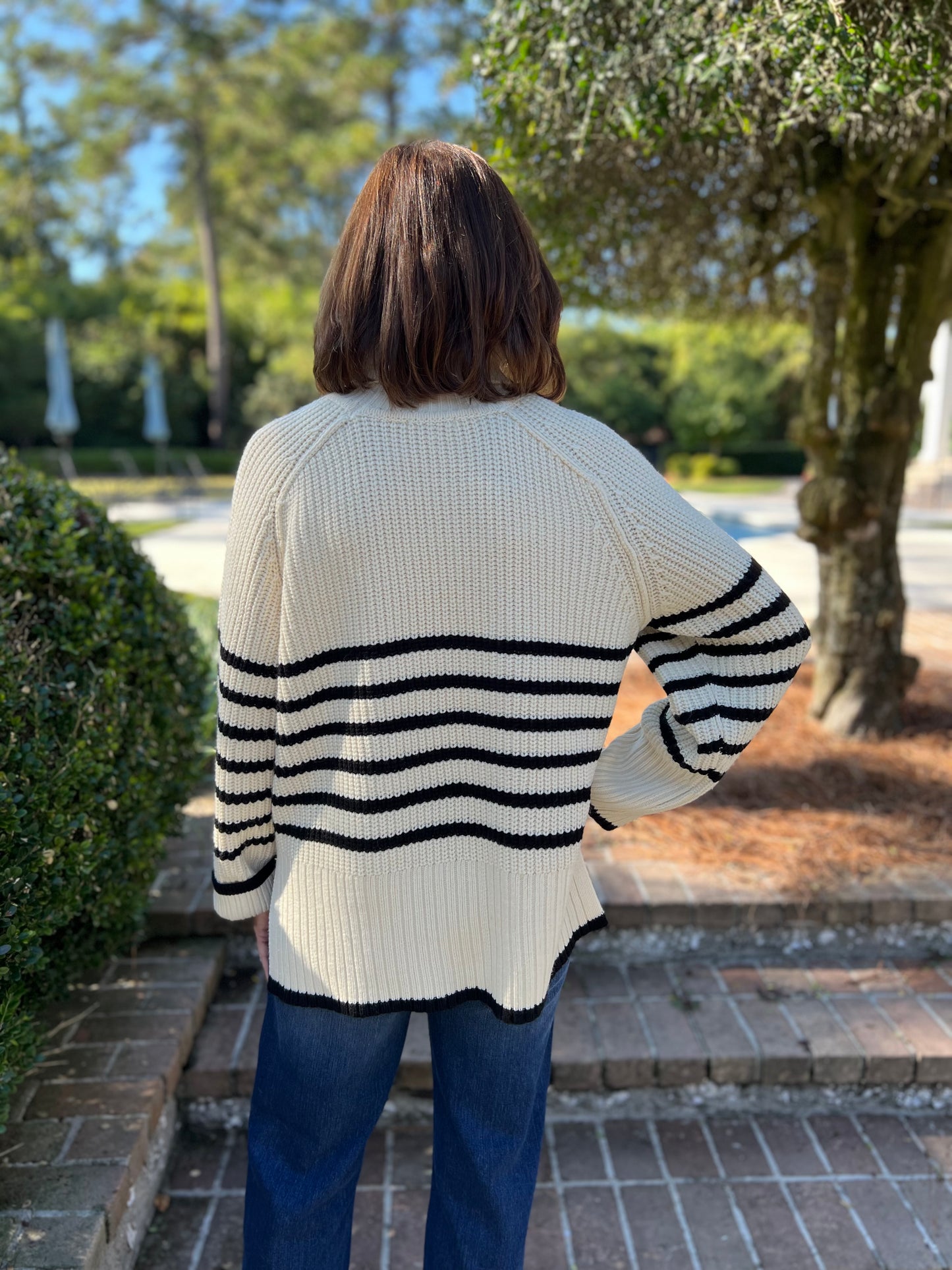 Wifey Material Striped Turtleneck Sweater