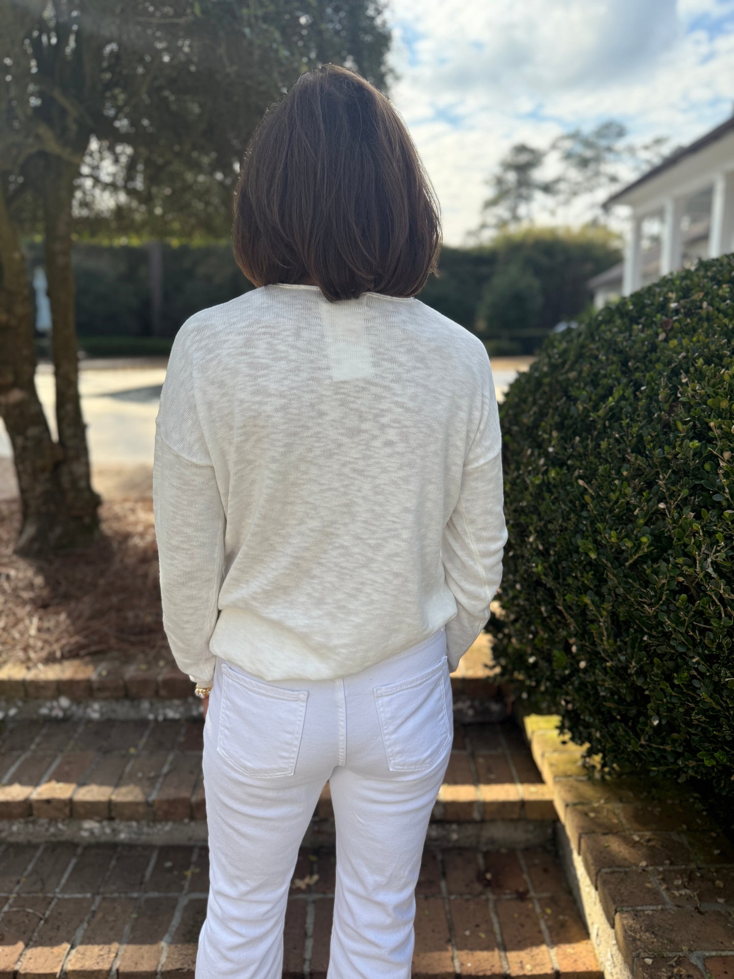 Cool Spring Nights Off White Sweater