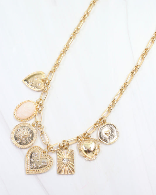 Henley Heart Charm Necklace Gold
