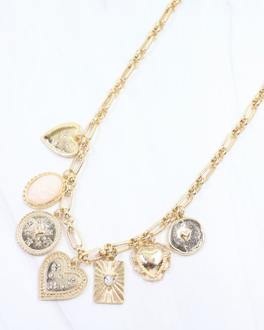 Henley Heart Charm Necklace Gold