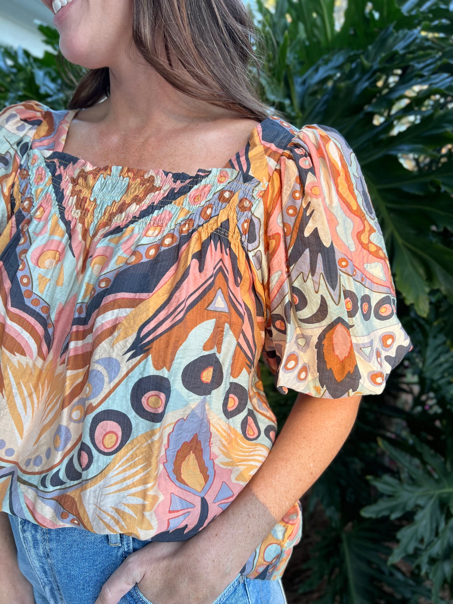 Foxy Lady Honey Print Top