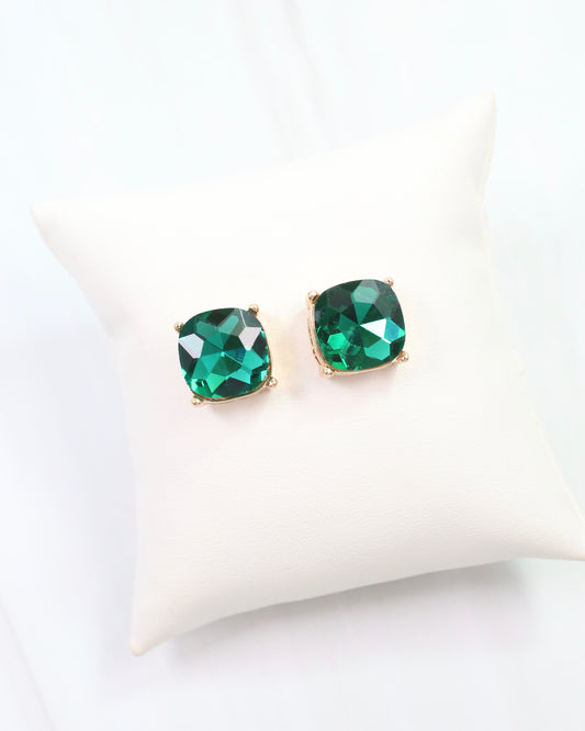 Julien Stone Stud Earring Green