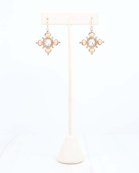 Conifer Crystal and Pearl Earring Clear