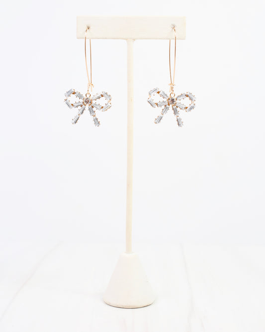 Fresno Crystal Bow Earring Gold