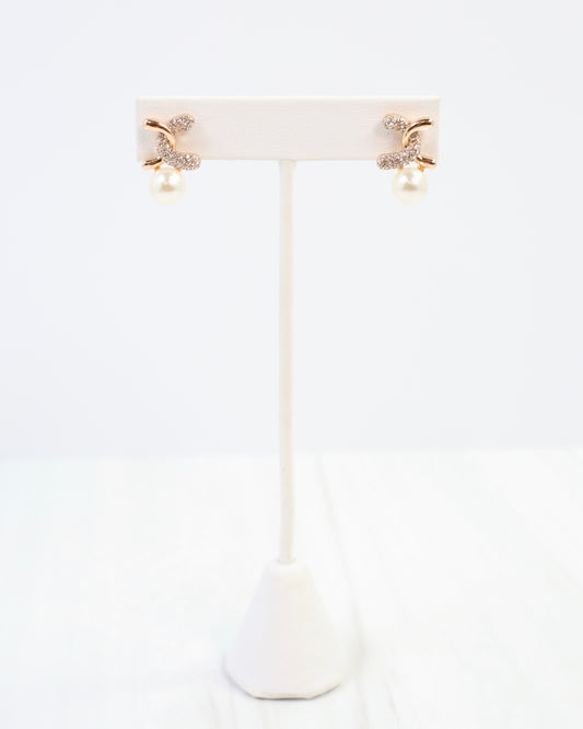 Inverness Intertwined Pearl Stud Gold