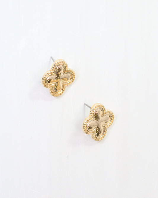 Seattle Clover Stud Earring Gold