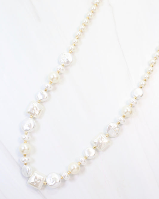 Homer Beaded Necklace Pearl