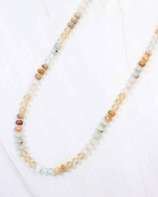 Ozark Beaded Stone Necklace Natural multi