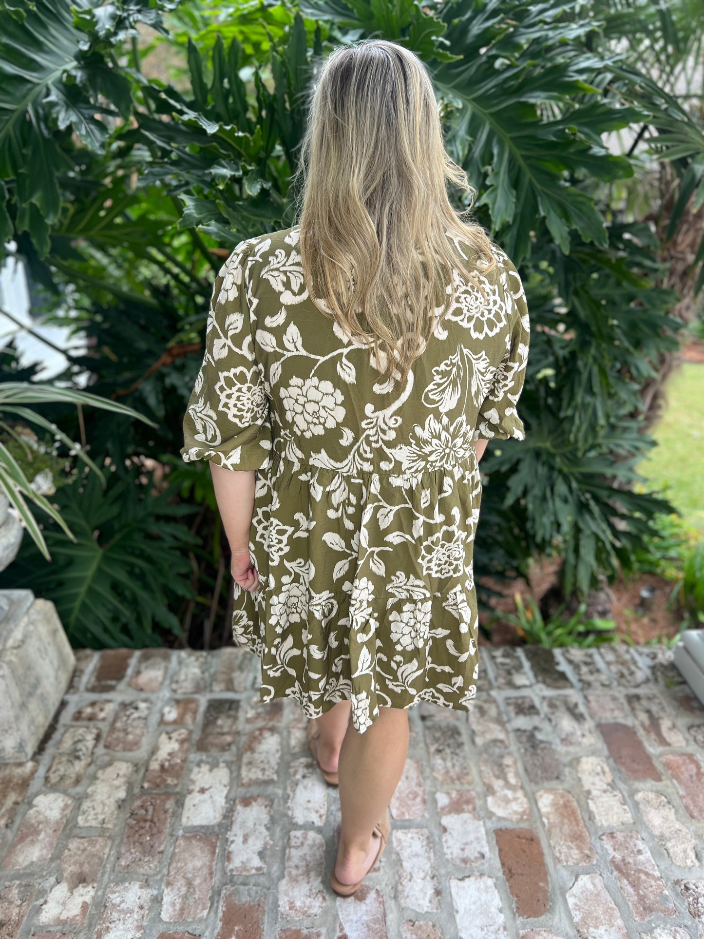 Marcy Olive Printed Dress