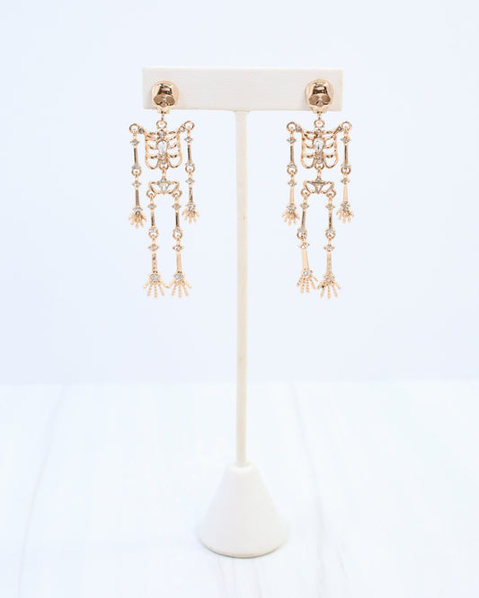 Spooky Skeleton Earring Gold
