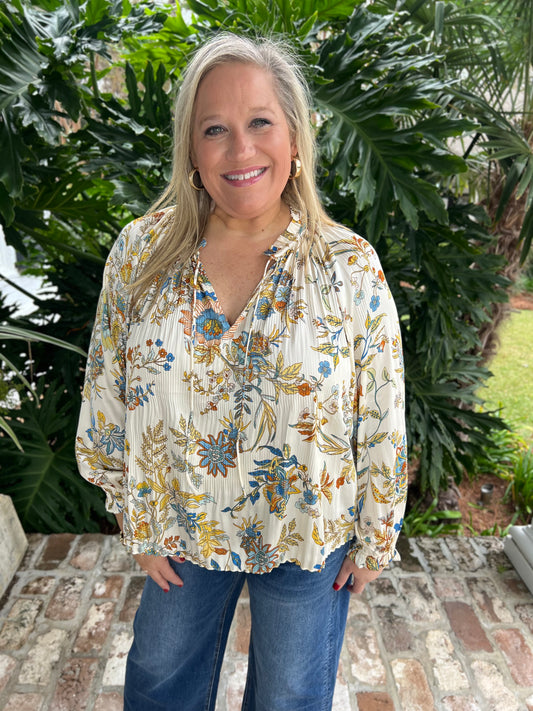 Afternoon Cocktail Floral Blouse