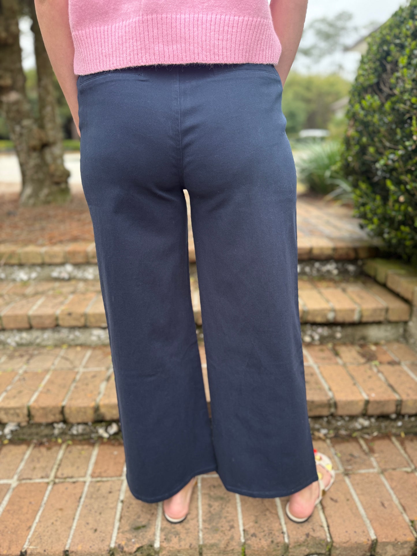 Lakelynn Navy Wide Leg Ankle Length Pants