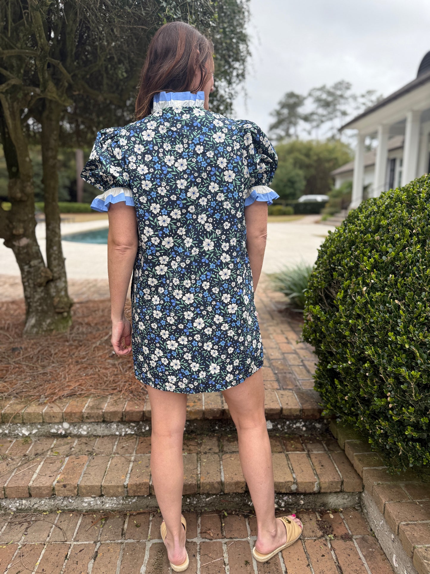 Not Today Navy Ditsy Floral Mini Dress