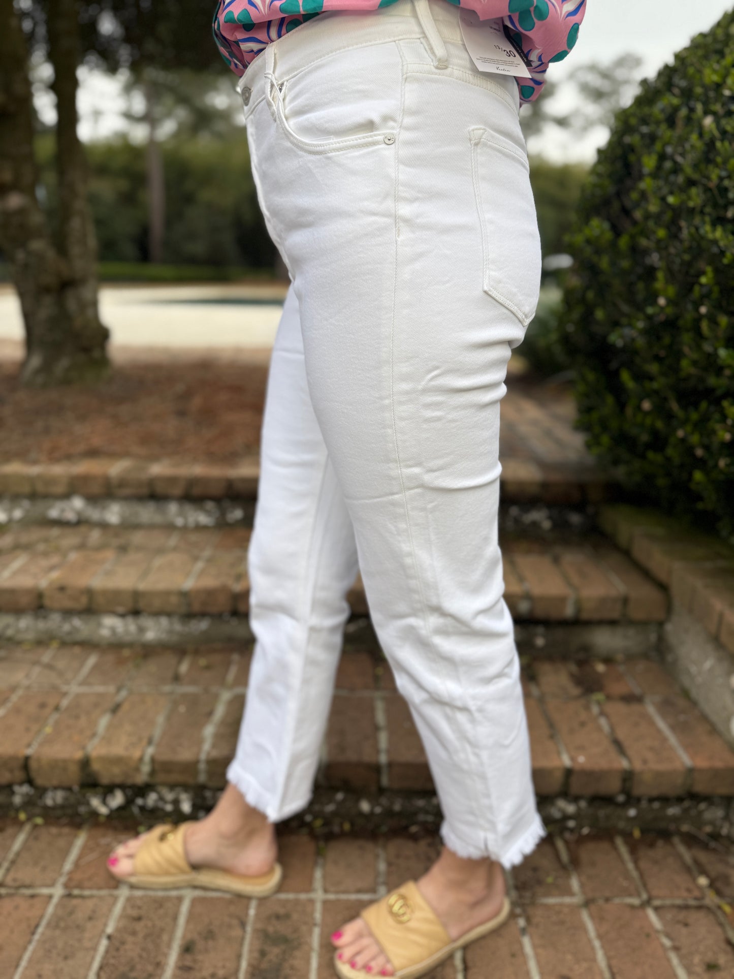 KanCan Lovely Days - White High Rise Slim Straight Jeans