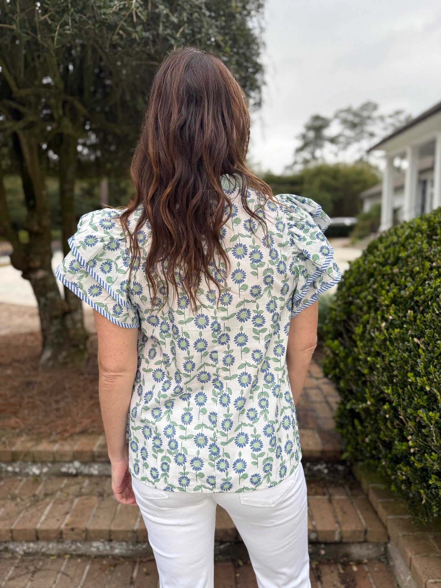 Rebecca Mint Floral Print Top