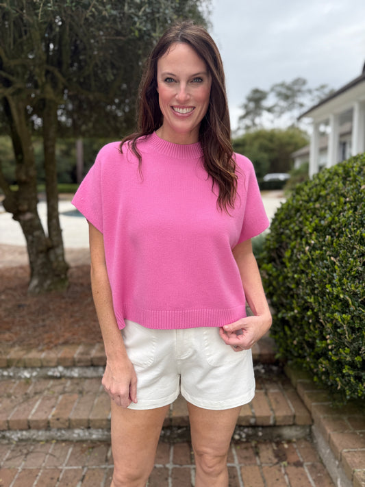 Chill With Me Dawn Pink Sweater Top