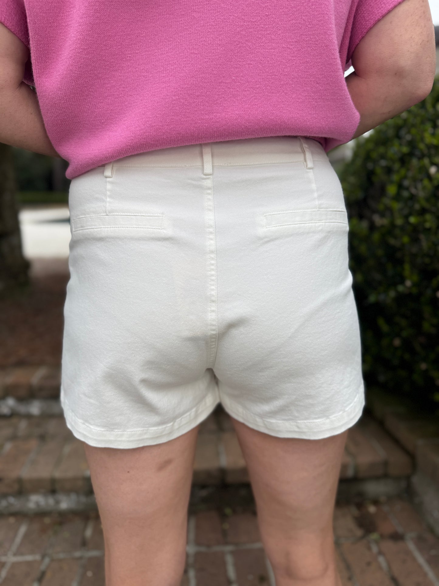 Rebekah Front Pocket Shorts- Off White