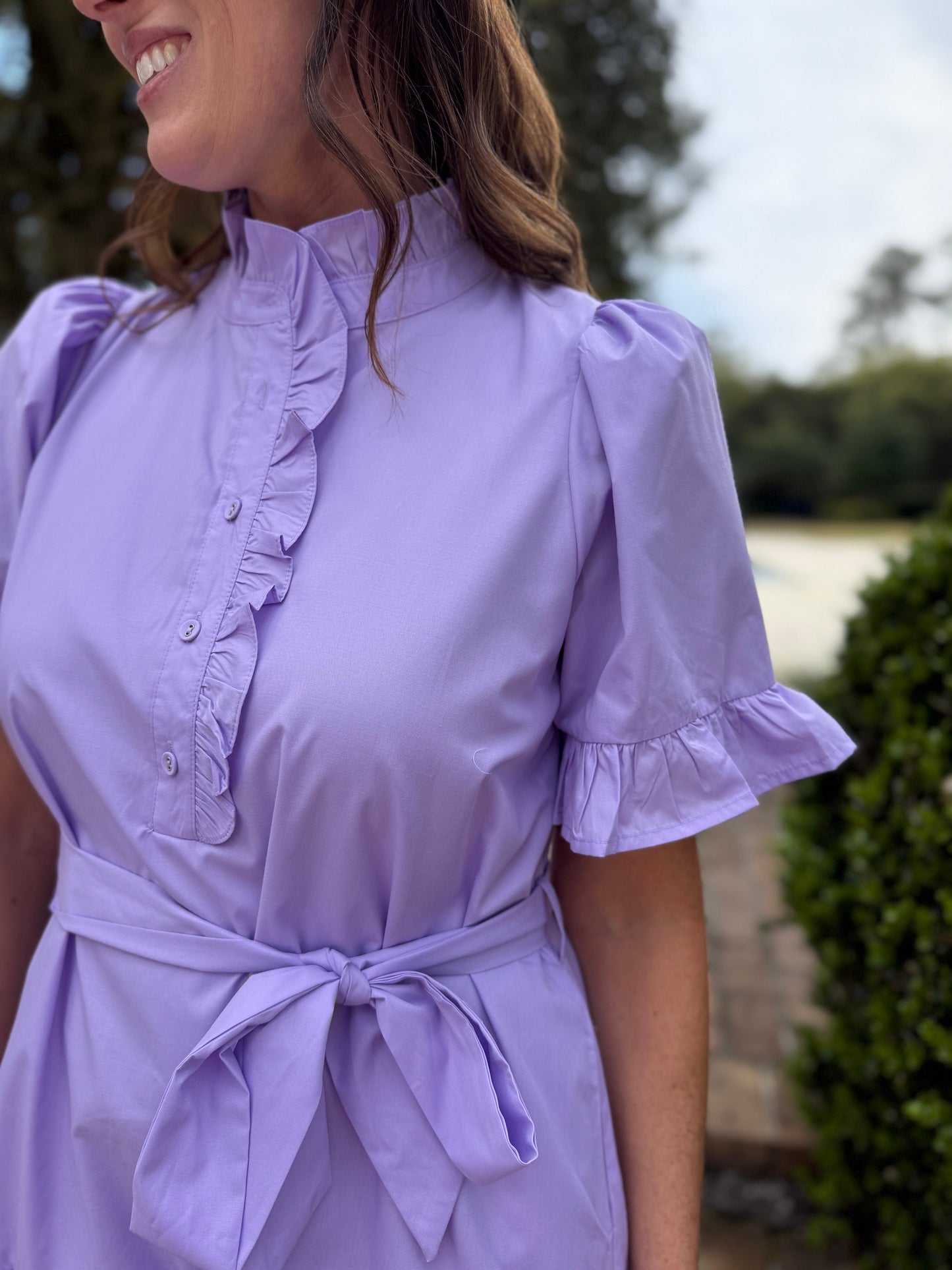 Lavender Short Sleeve Mini Dress