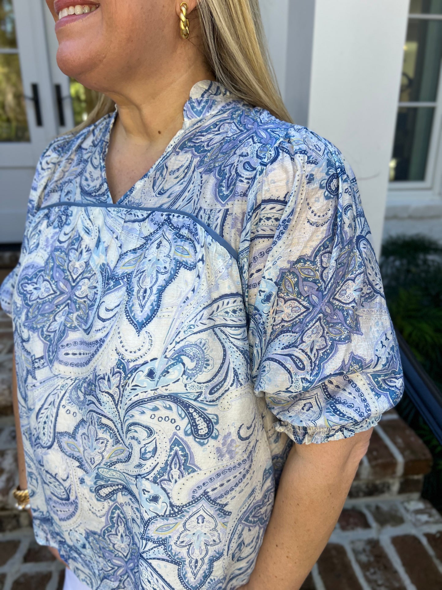 Passionate Paisley Blue Top