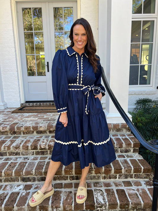 Honey I'm Home Navy Midi Dress