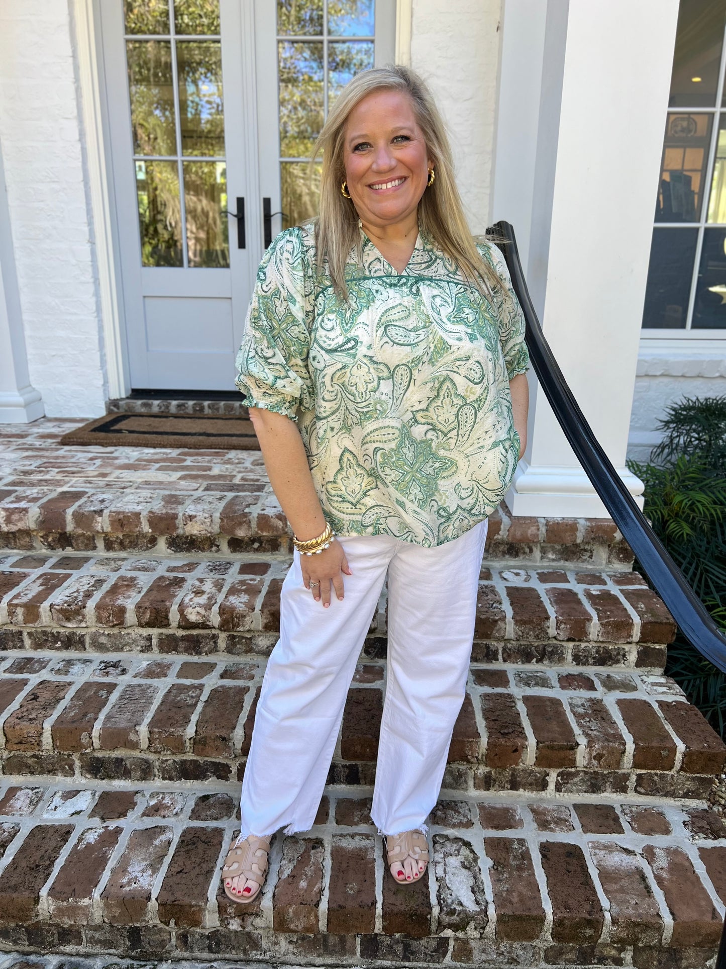 Passionate Paisley Green Top