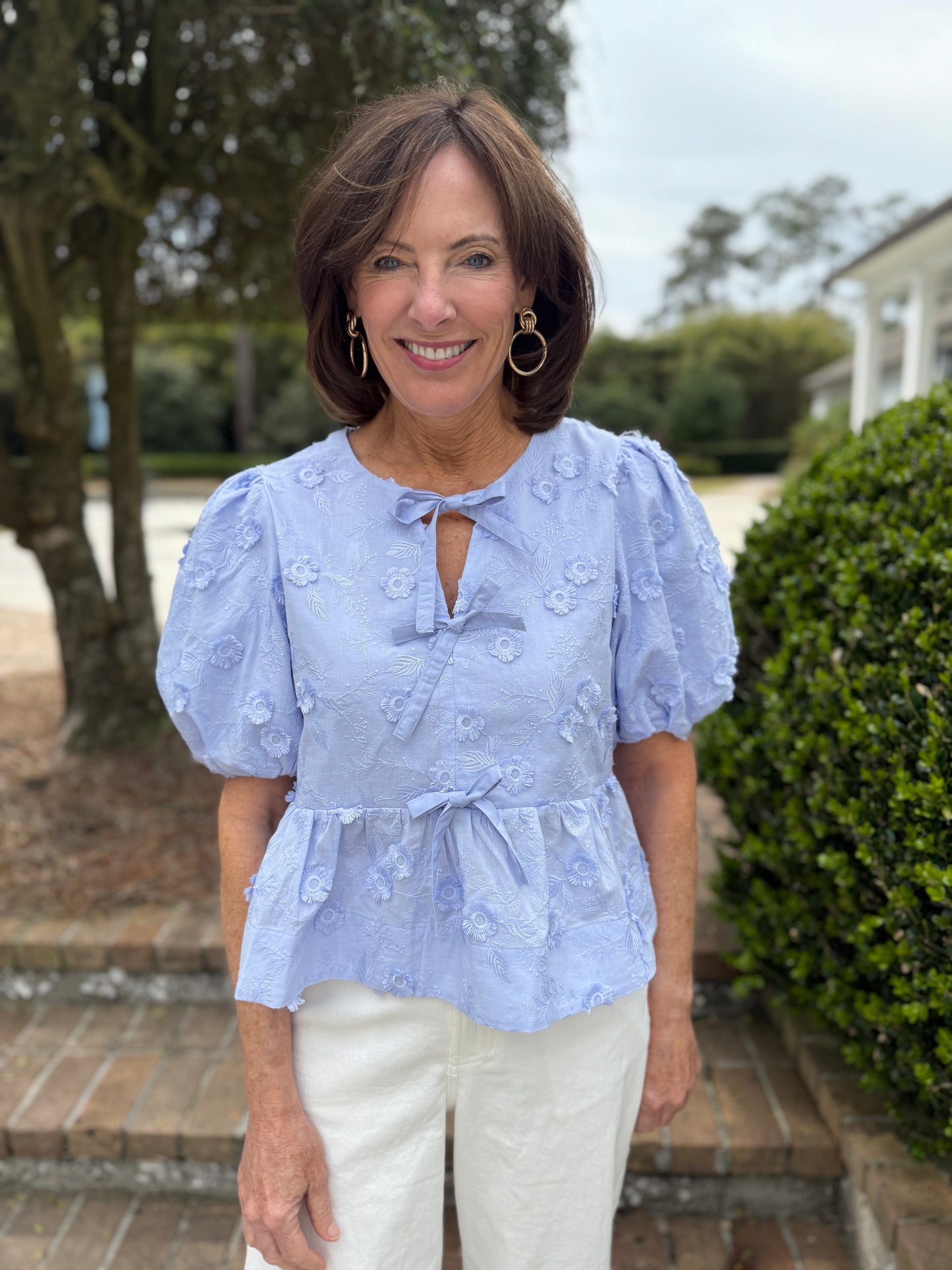 Pretty Periwinkle Blue Short Sleeve Top