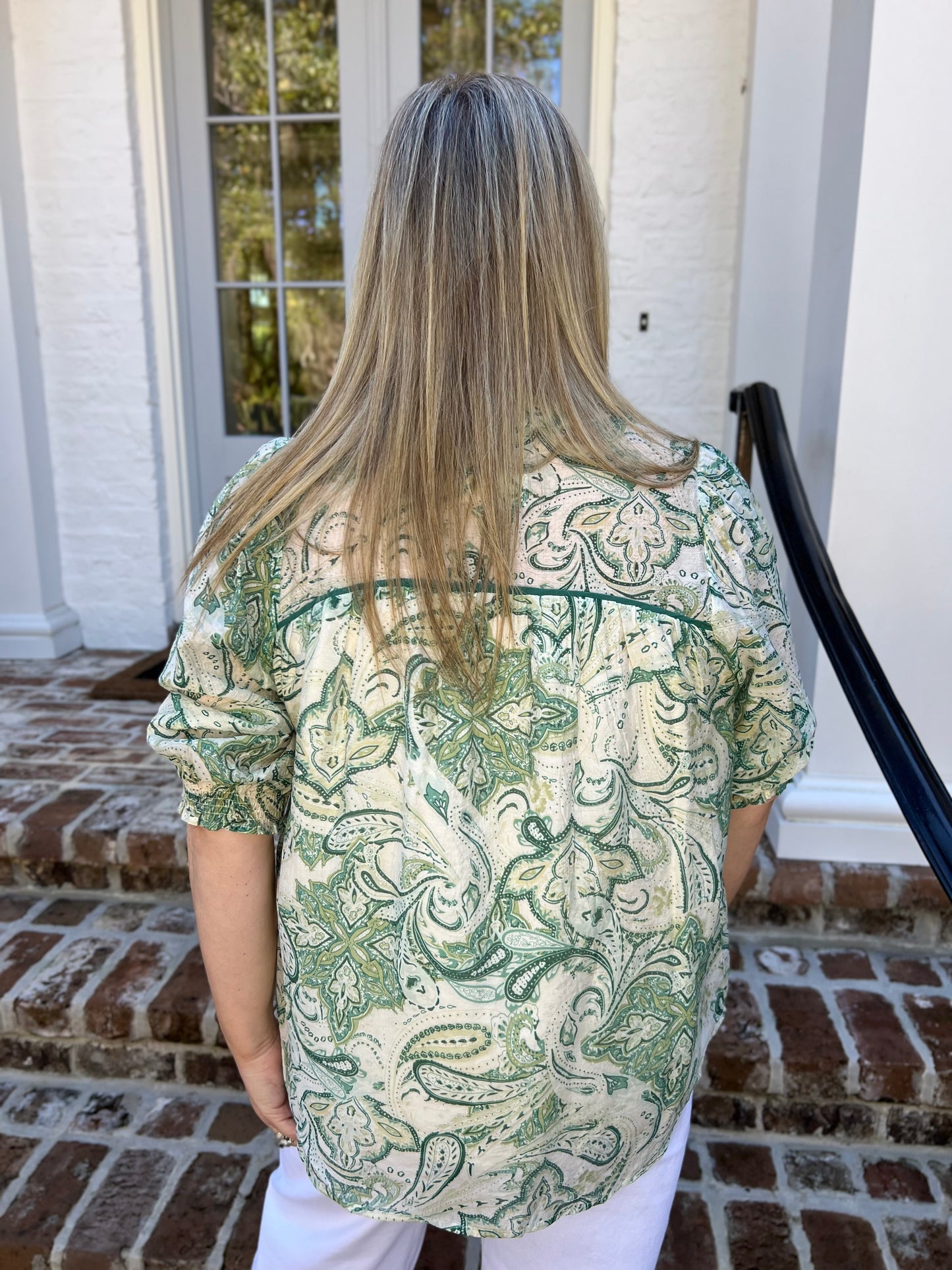 Passionate Paisley Green Top