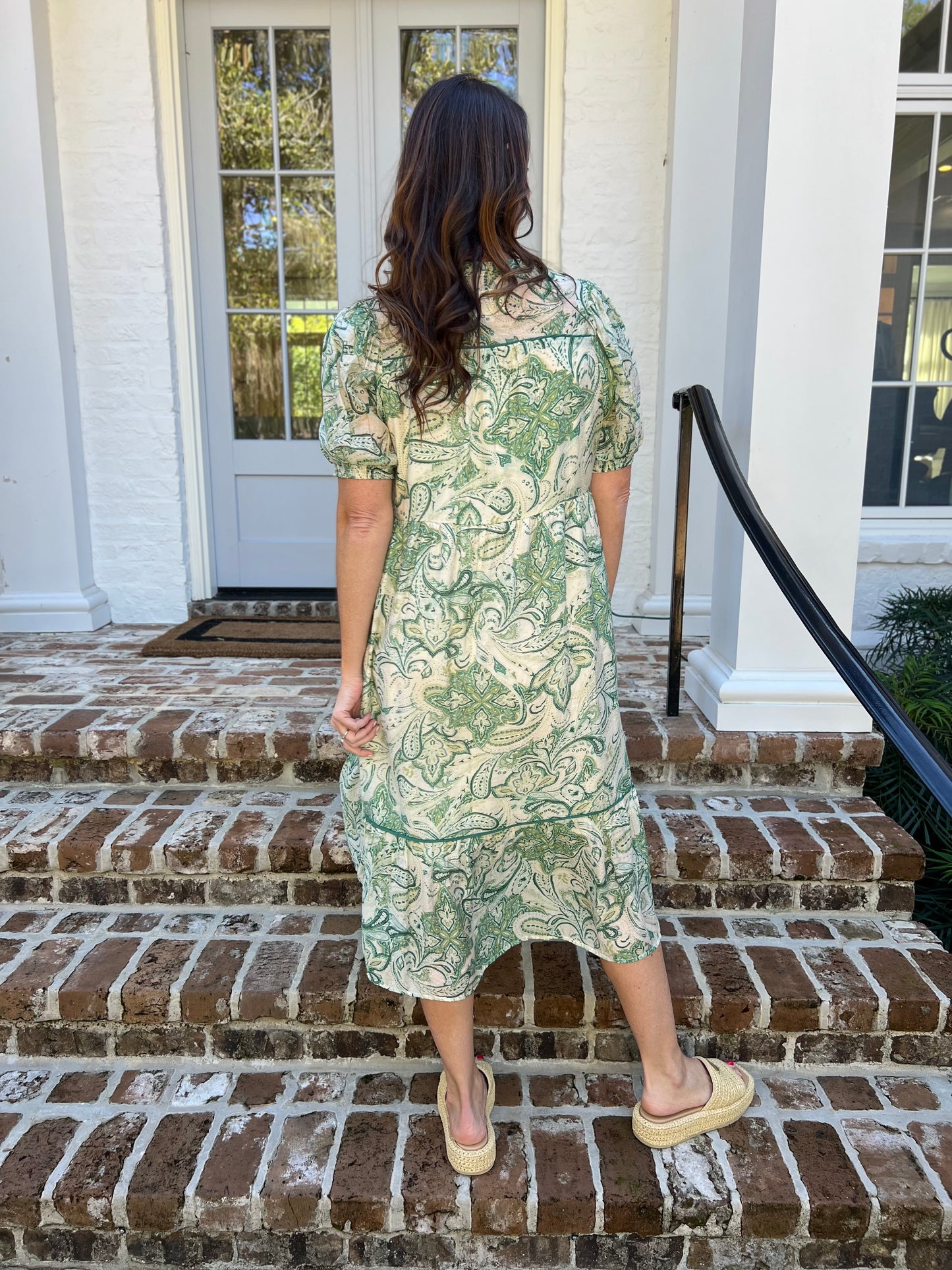 Passionate Paisley Green Midi Dress