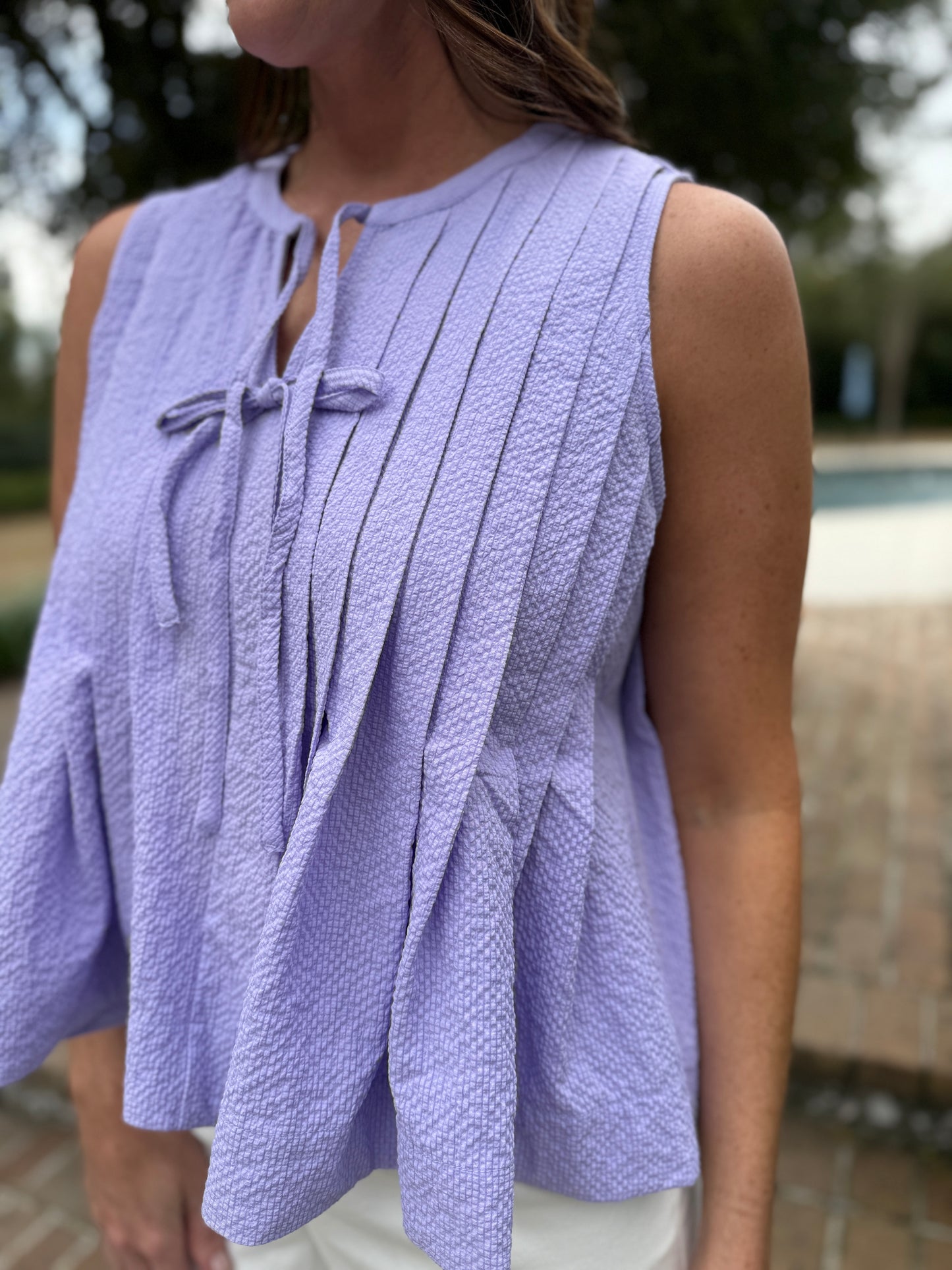 Lavish In Lavender Bow Tank Top