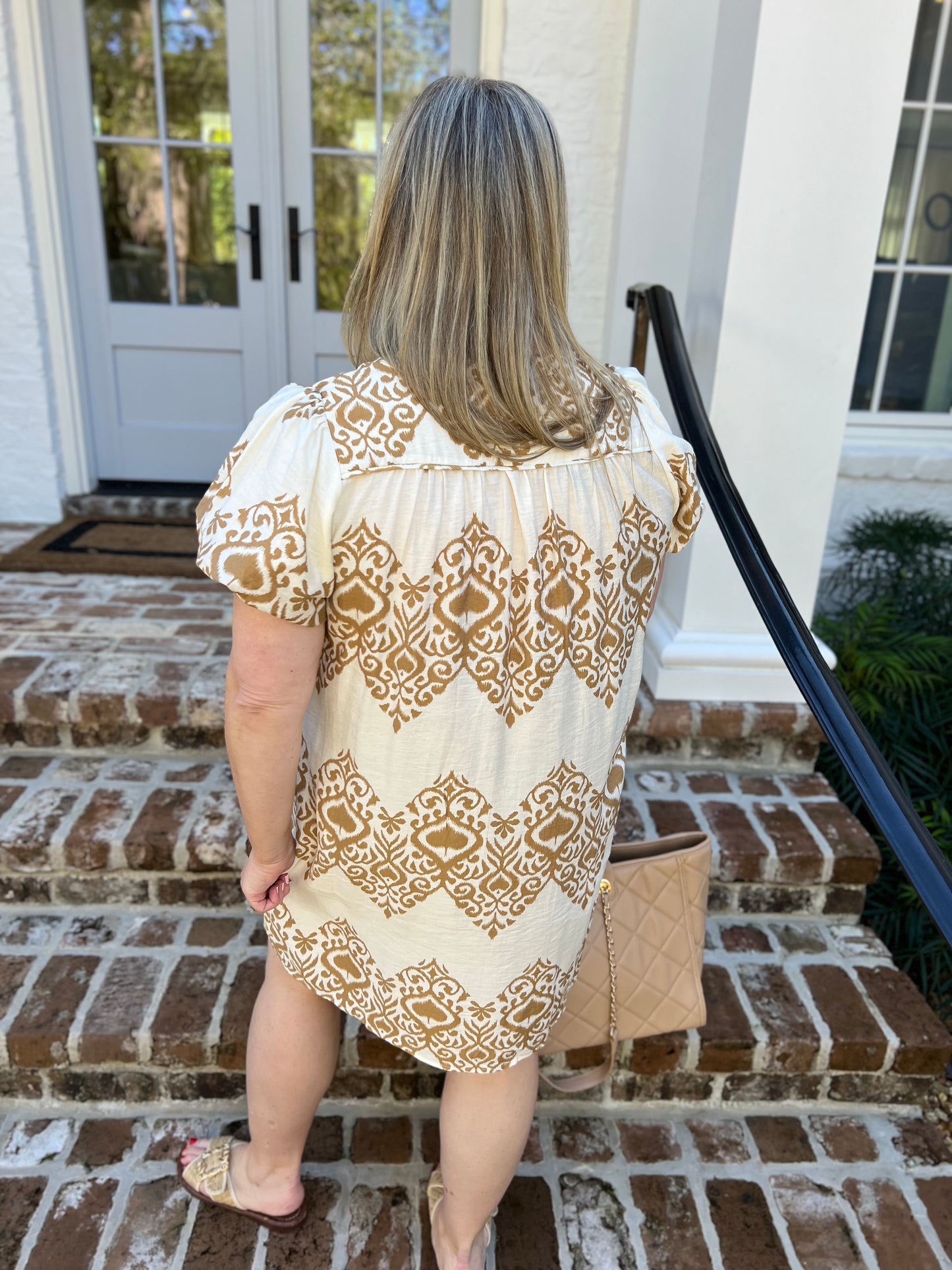 Count Me Blessed Beige Mini Dress