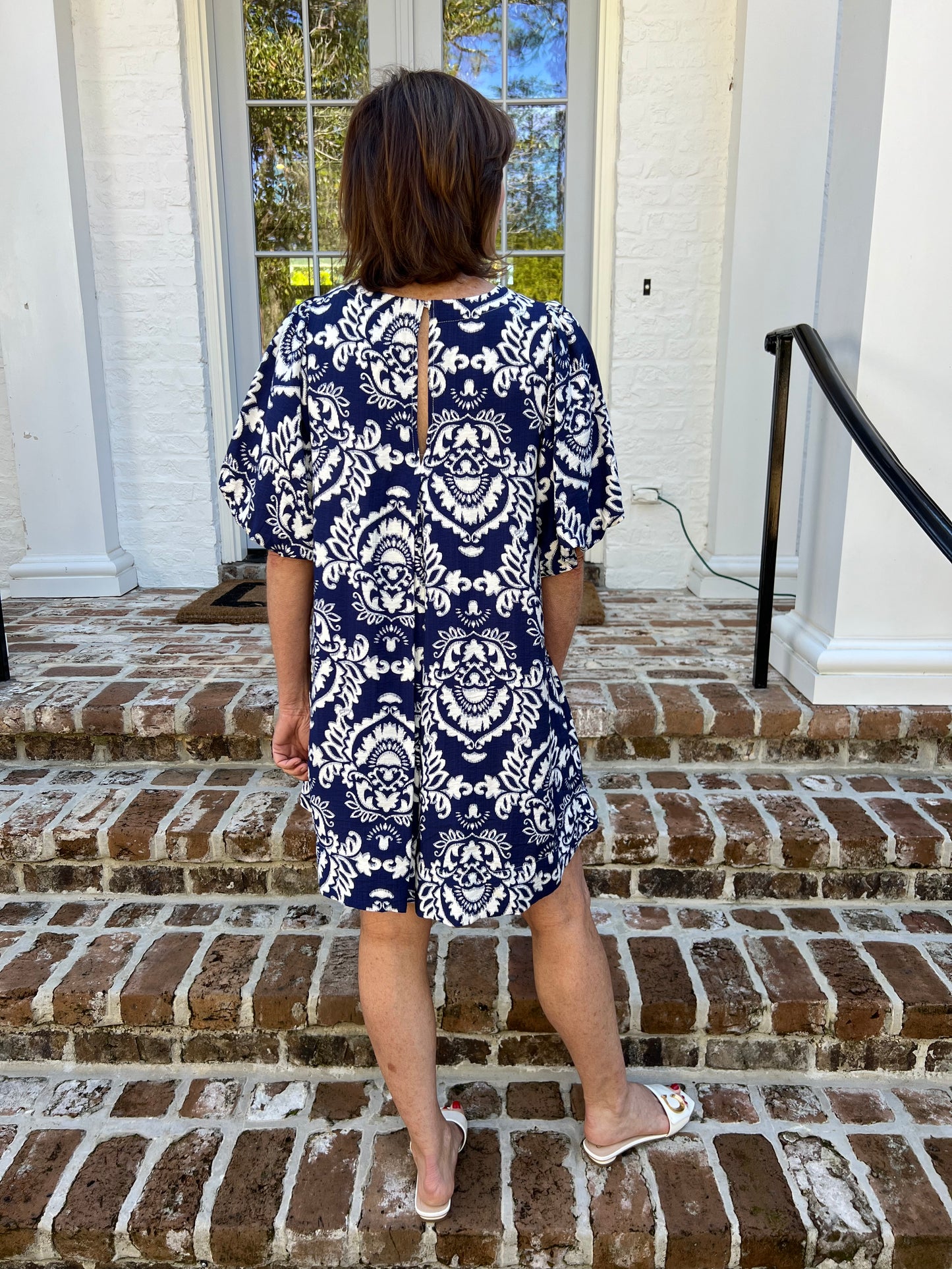 Sherrie Navy Printed Mini Dress