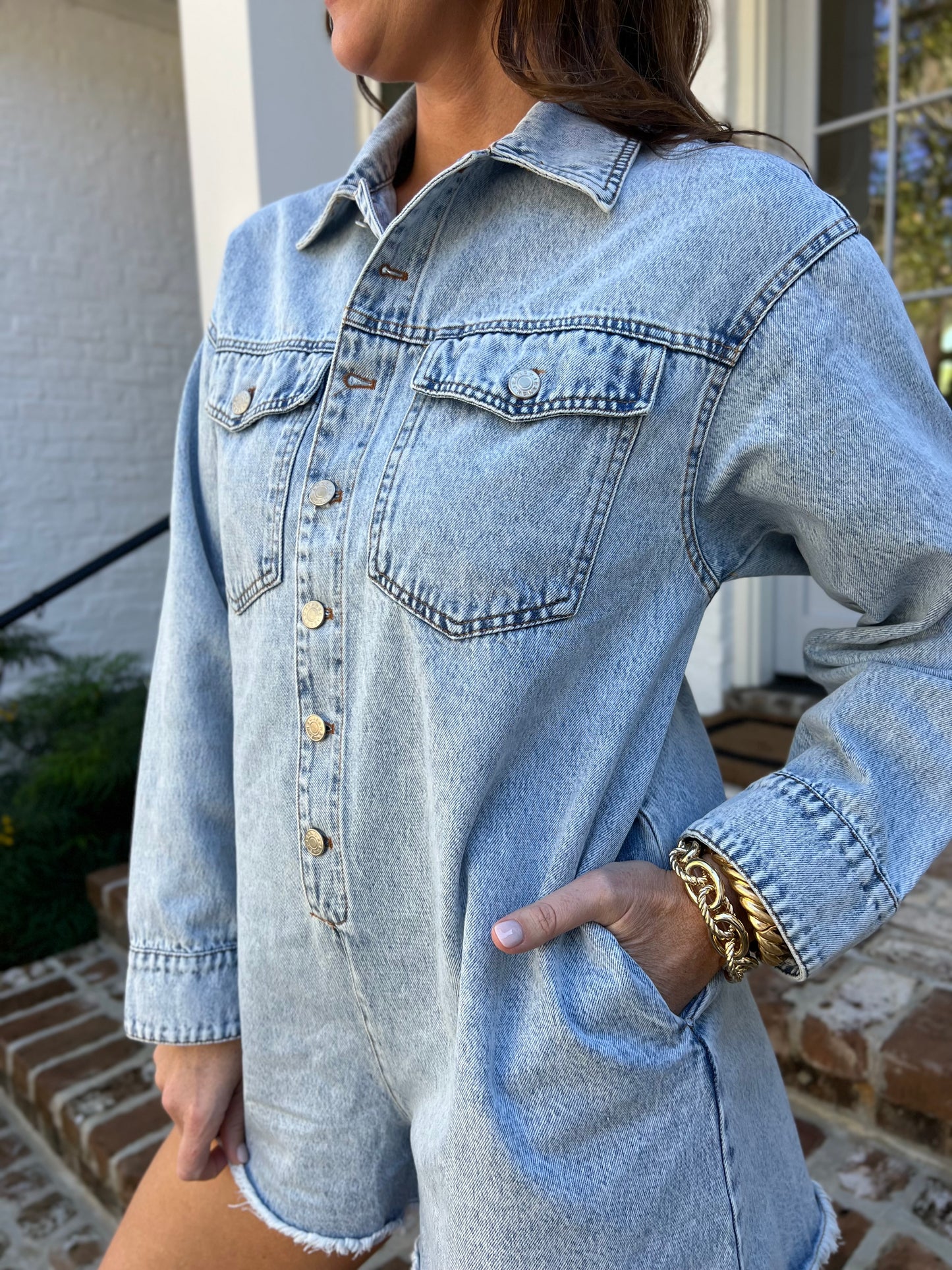 Glory Days Oversize Denim Romper