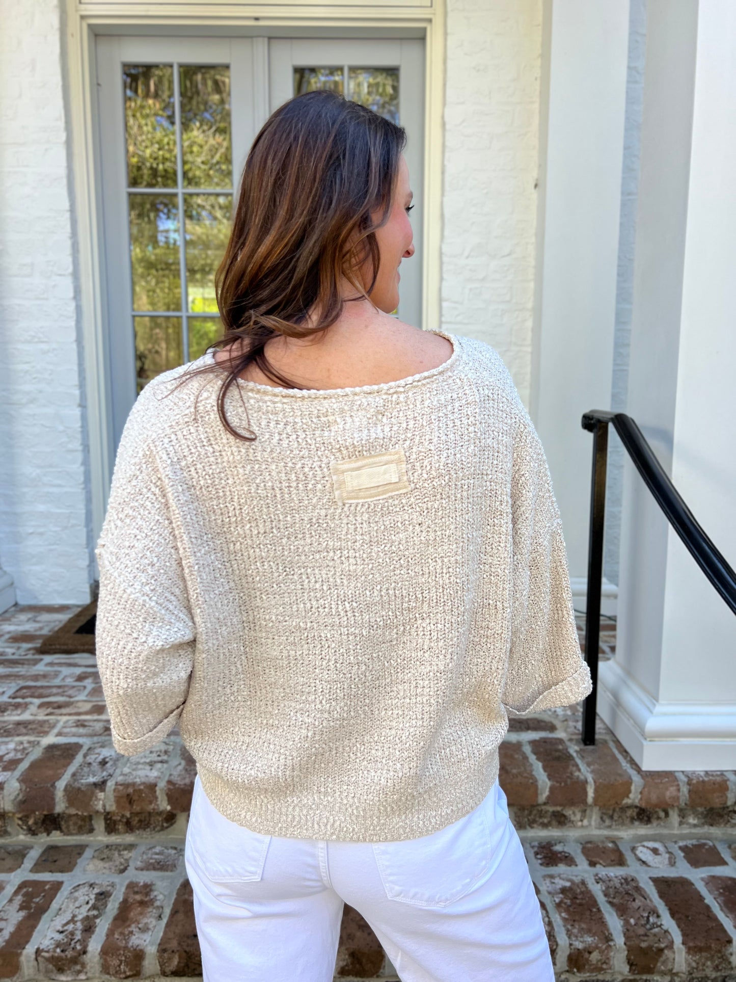 Ella Oatmeal Long Sleeve Sweater