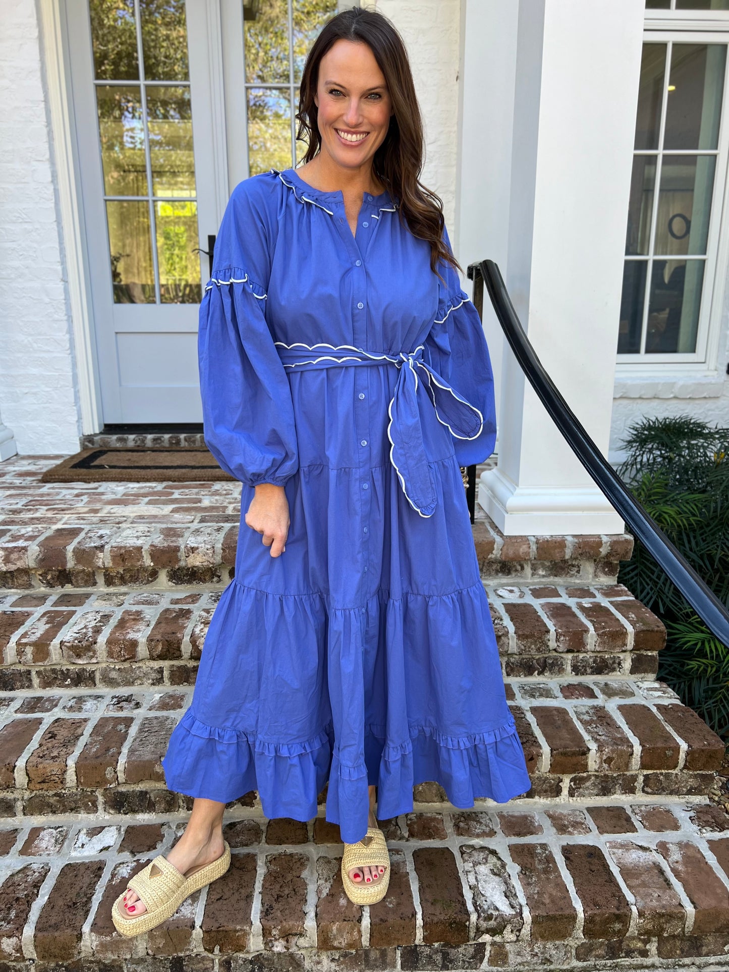 Ruffle Me Up Blue Maxi Dress