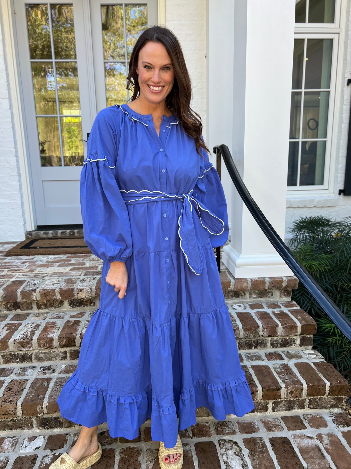 Ruffle Me Up Blue Maxi Dress