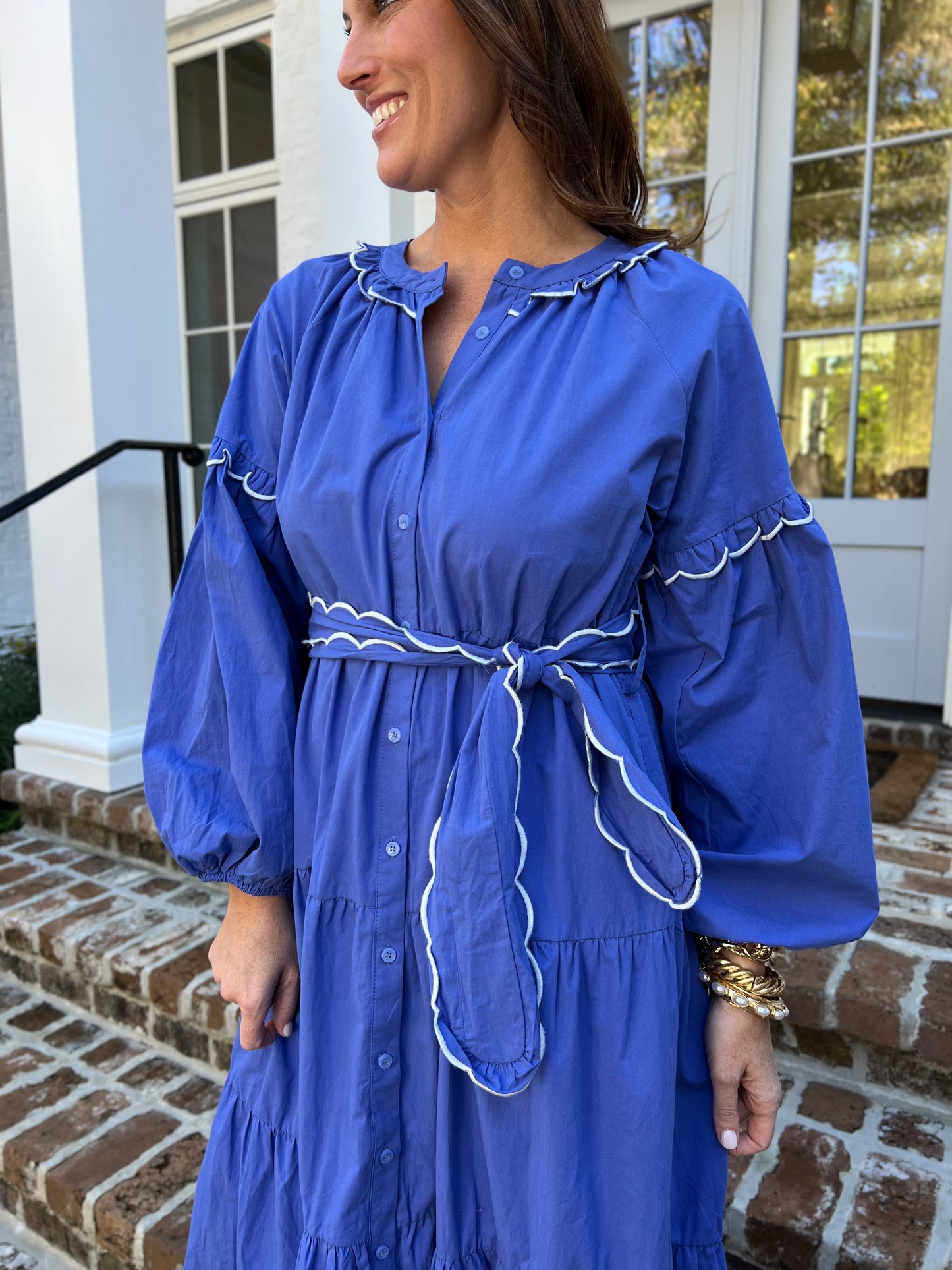 Ruffle Me Up Blue Maxi Dress