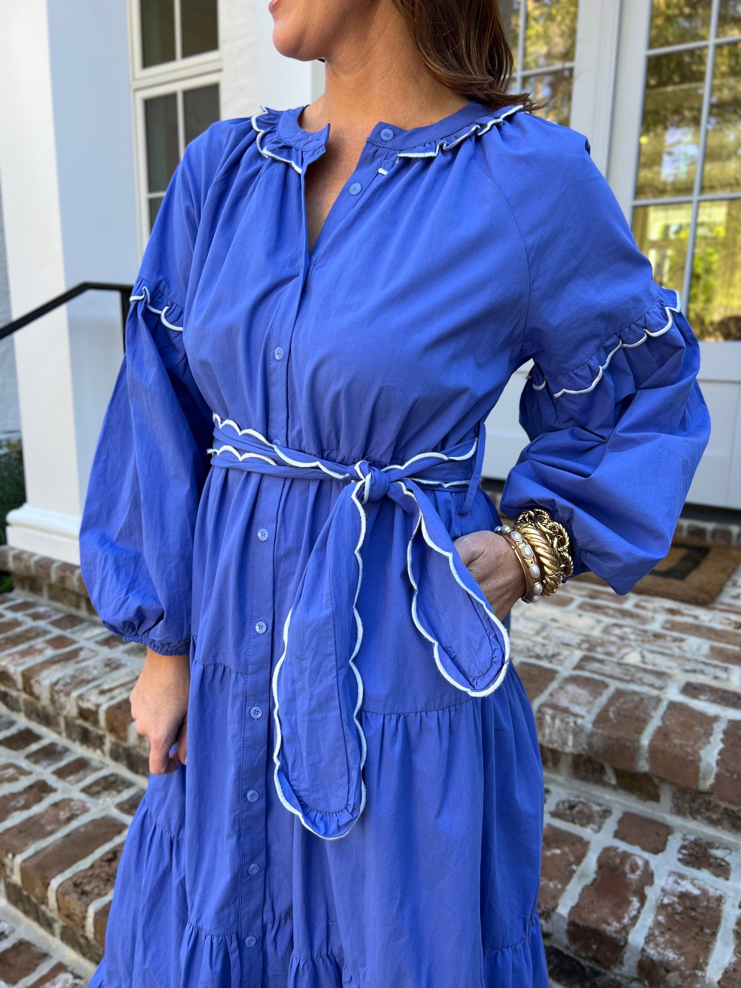 Ruffle Me Up Blue Maxi Dress