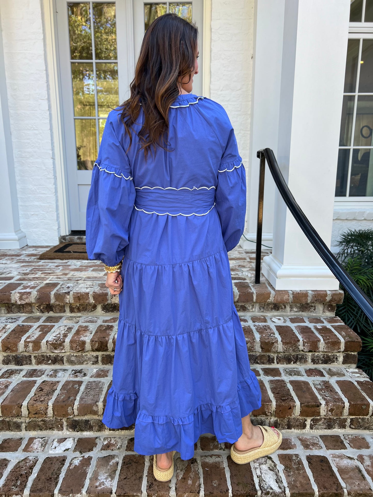 Ruffle Me Up Blue Maxi Dress