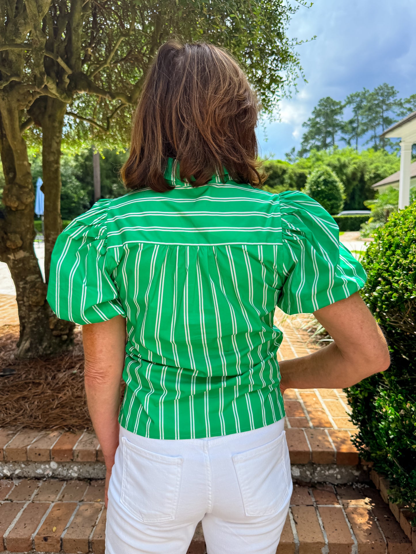 Addison Green Stripe Top