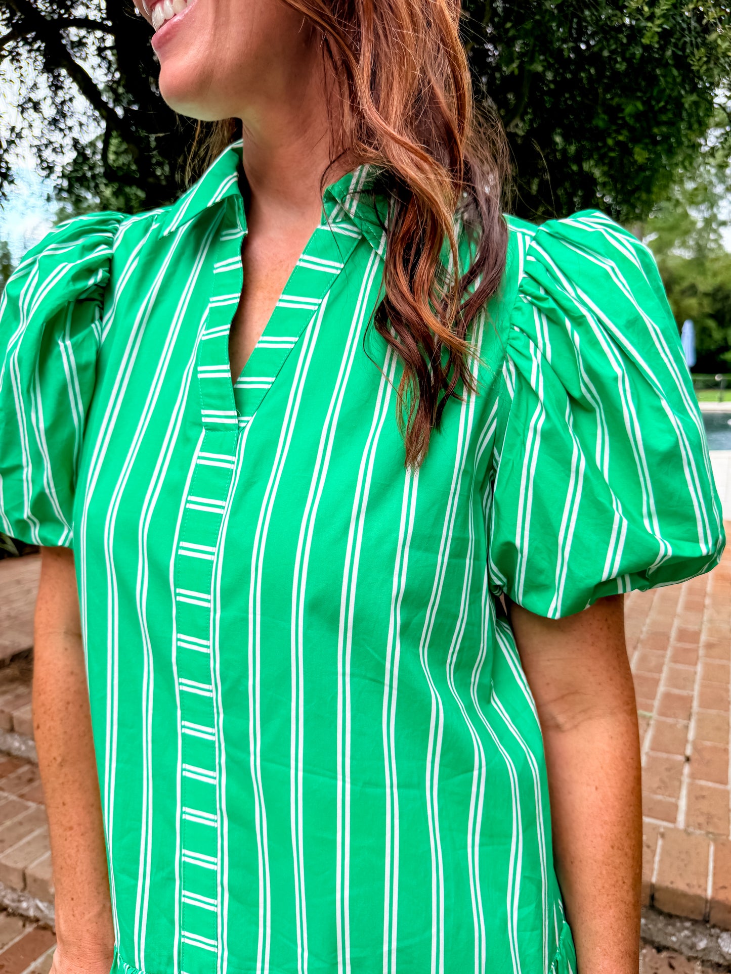 Abilene Green Striped Dress