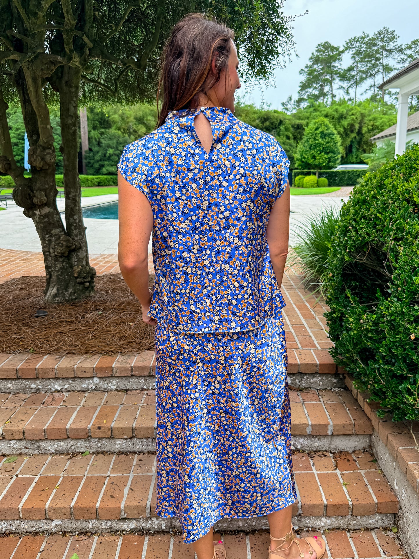 Cody Floral Satin Skirt