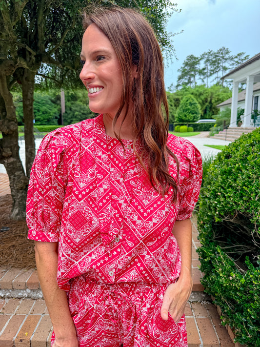Arley Bandana Print Top