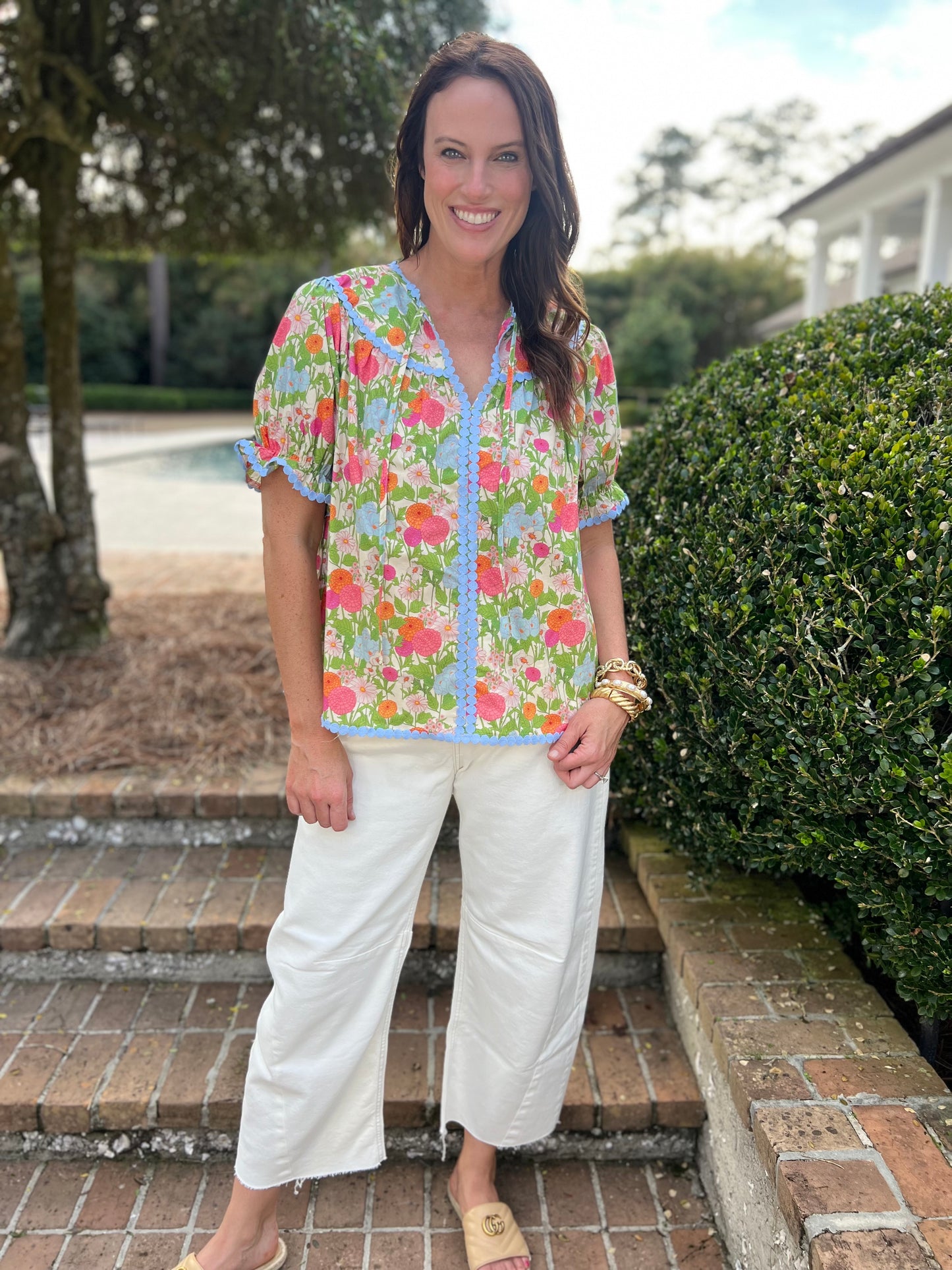 Sweetest Thing Marigold Floral Print Top