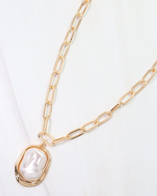 Collinsville Pearl Pendant Necklace Gold