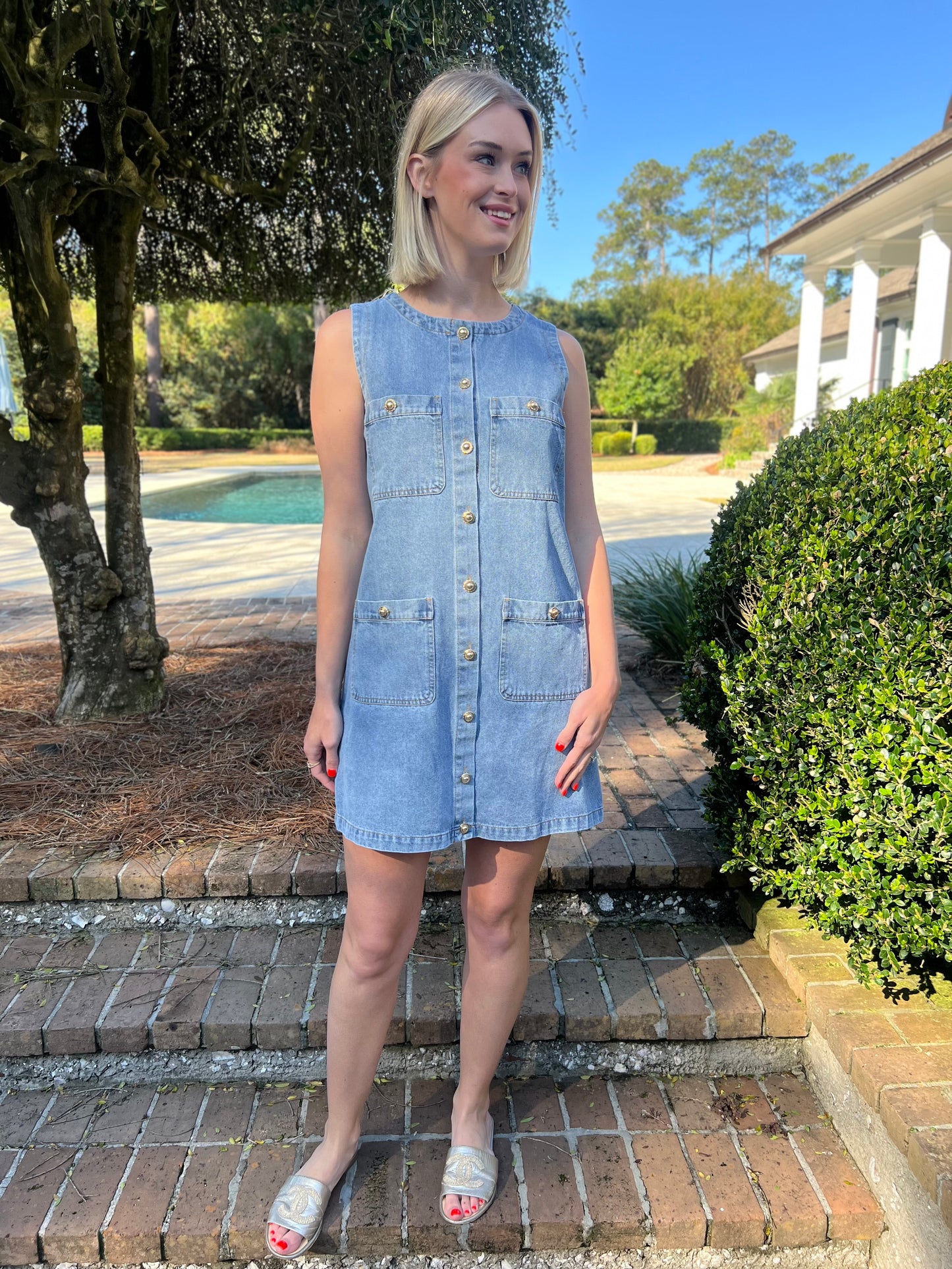 The Alex Denim Sleeveless Dress