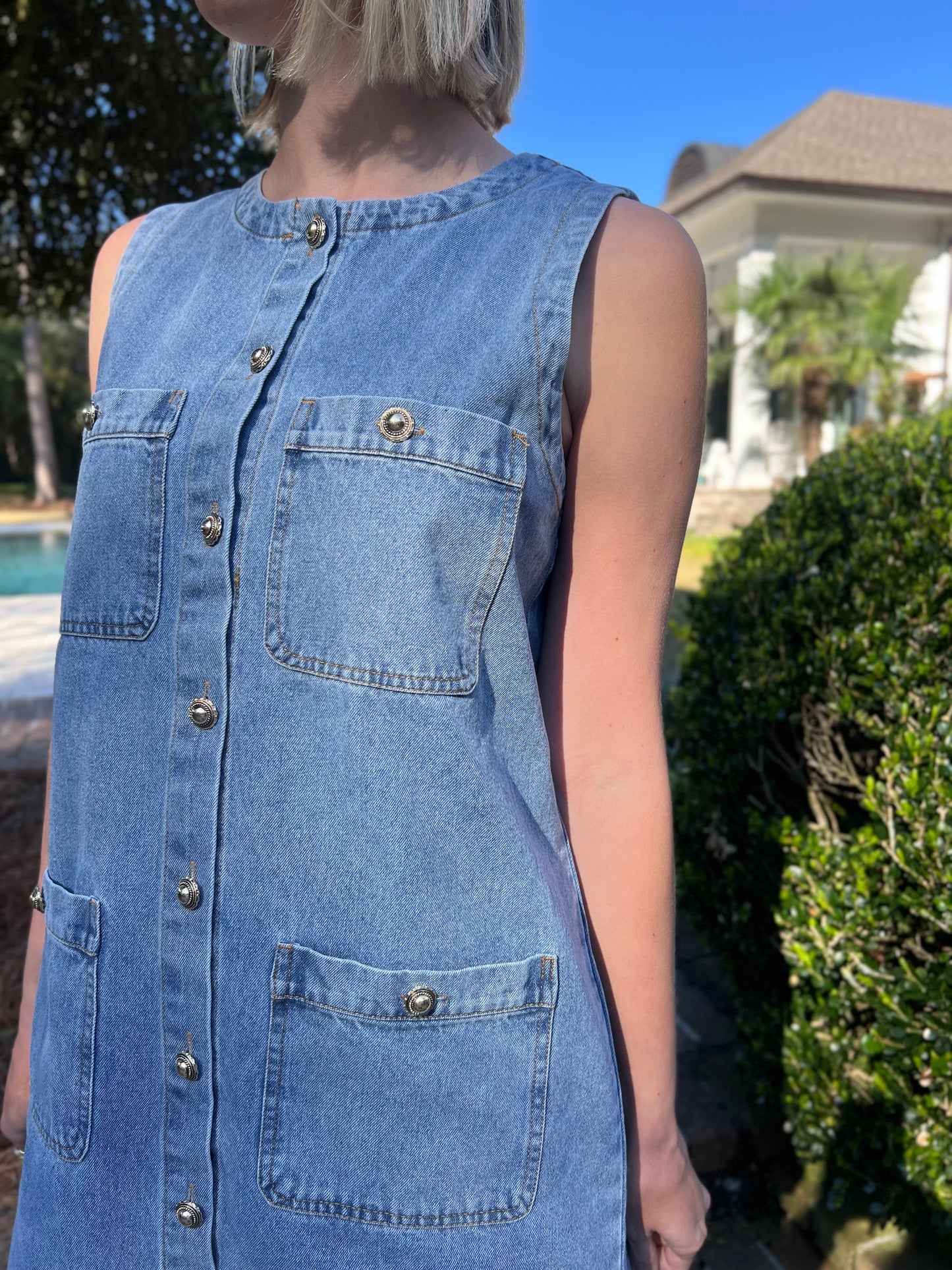 The Alex Denim Sleeveless Dress